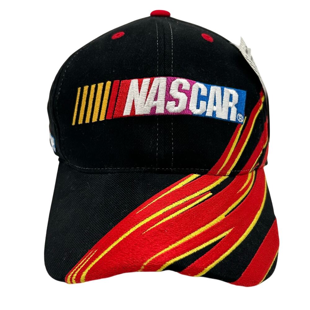 Checkered Flag Sports Cap Unisex OSFA‎ Black Nascar Fire Baseball Cap NEW